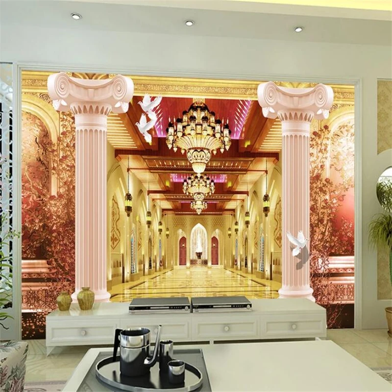 Фотообои на заказ 3d римские колонны лобби Фреска для коридора гостиной спальни с