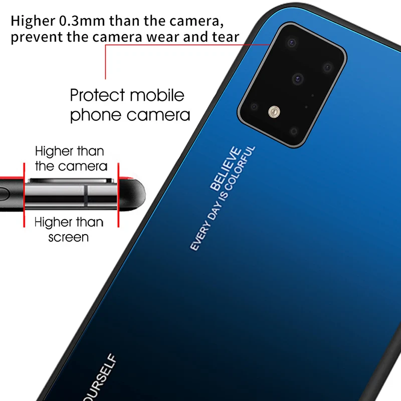 Жесткий чехол для Samsung S20 роскошный мягкий силиконовый накладка с градиентным