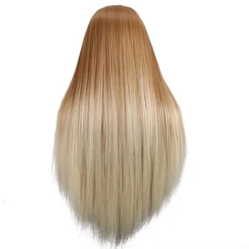 

CAMMITEVER Golden White Hair Mannequin Head Hairdressing Head Female Mannequin Hairstyling Doll Training Heads