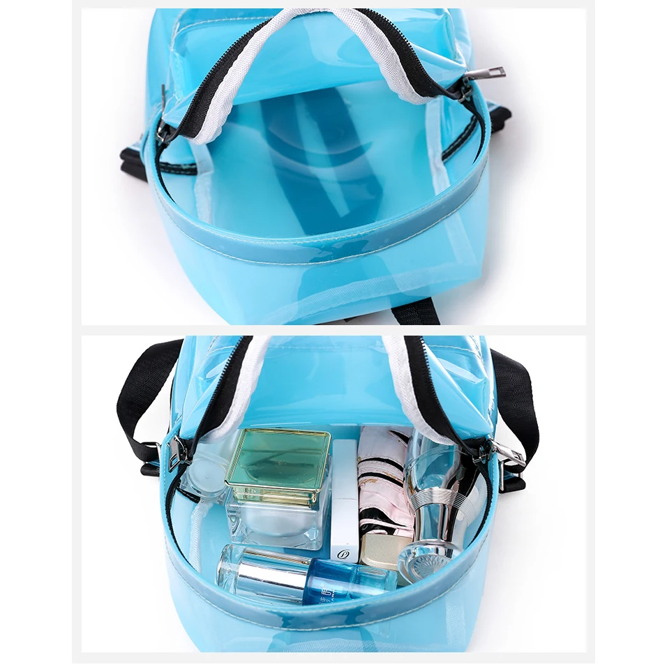ПВХ водонепроницаемый прозрачный женский рюкзак пластиковый Желейный рюкзак летний женский рюкзак дорожная сумка рюкзак