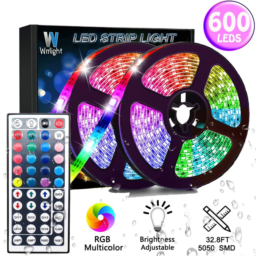 10-метровый Водонепроницаемый гибкий Цвет RGB SMD3528 600 светодиодов светильник+ Ne декоративный светильник ing полосы светильник