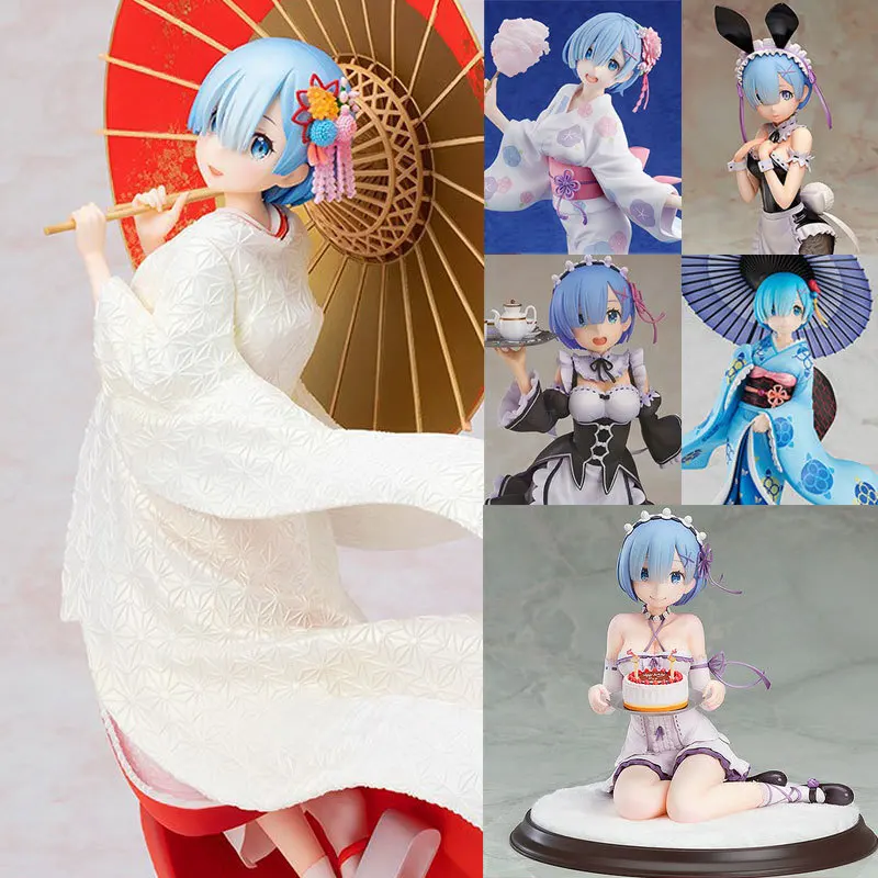 Re: Life In A Different World From Zero Rem Figure White Wedding Kimono Maid Outfit Dress Uniforms Pvc Lovely Model