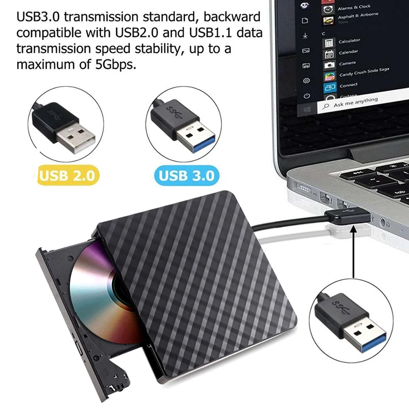 Óptico para Windows Dvd + - Rom para Unidade 7 para Mac o Portátil Externo -rw Drive Vcd - Escritor Leitor 10 8 7 para Mac o Usb 3.0 cd 8 Acessórios inteligentes