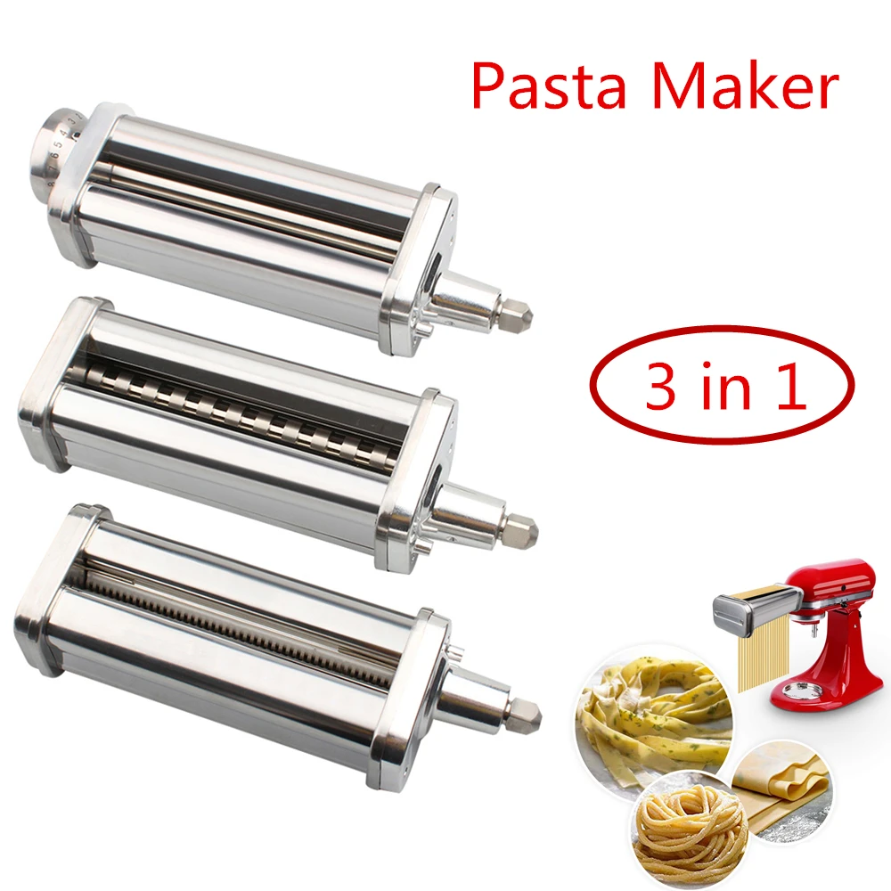 

3 Piece Pasta Roller Cutter Set for KitchenAid Stand Mixers Pasta Sheet Roller Spaghetti Cutter Fettuccine Cutter