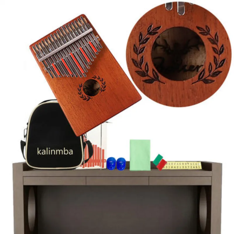 17 клавиш Kalimba красное дерево большого пальца фортепиано Mbira твердой древесины большого пальца пианино палец мини клавиатура инструмент Calimba Африканское натуральное пианино - Цвет: 06