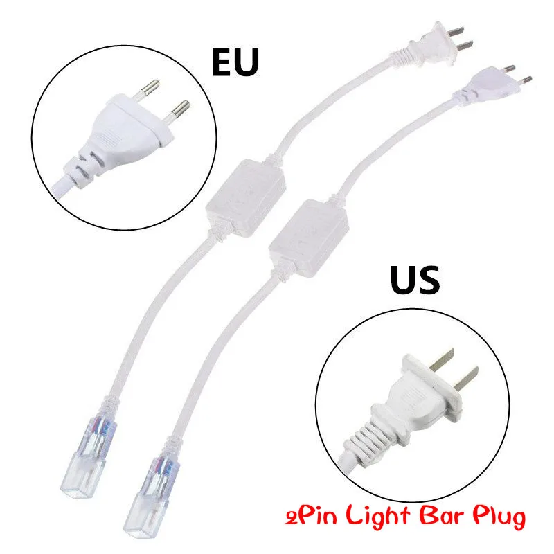 #cheap 6mm Cable Strip Light 5050 2835 3014 5630 SMD 2pin Light Bar Plug LED Lamp Belt Plug Accessories US EU Plug With Needle 220 240V