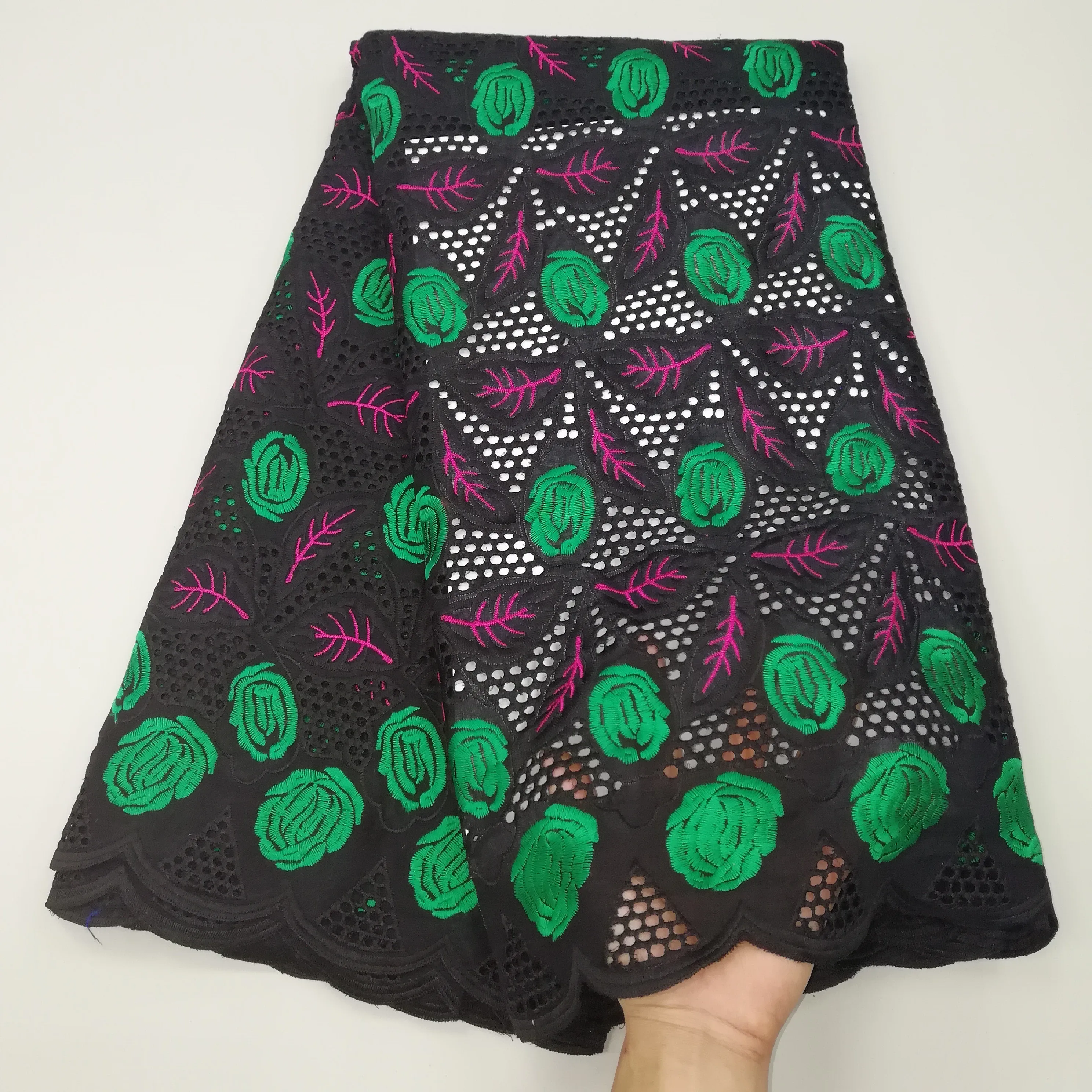 Африканское сухое кружево ткани высокого качества хлопок кружева швейцарская вуаль кружева в швейцарской ткани ткань из Дубая Африканское парчовое 5 ярдов