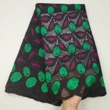 Африканское сухое кружево ткани высокого качества хлопок кружева швейцарская вуаль кружева в швейцарской ткани ткань из Дубая Африканское парчовое 5 ярдов