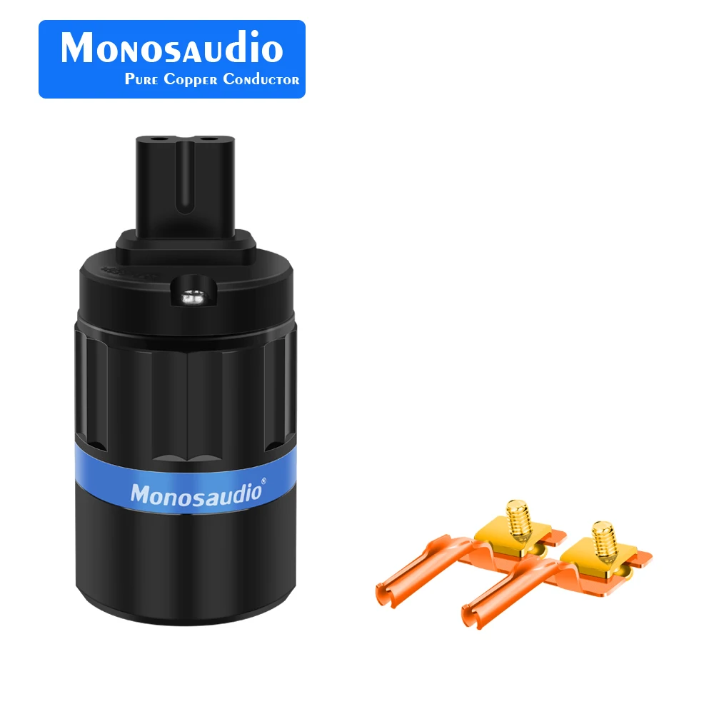 Monosaudio F184R 순수 구리 금/로듐 도금 그림 8 전원 플러그 C7 AC 전원 플러그 커넥터 25A/250V 오디오 등급 플러그