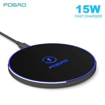 

FDGAO 15W Qi Wireless Charger For iPhone 8 X XR XS 11 Pro Max Fast Wireless Charging Phone Charger Pad for Samsung S9 S10 Note 9