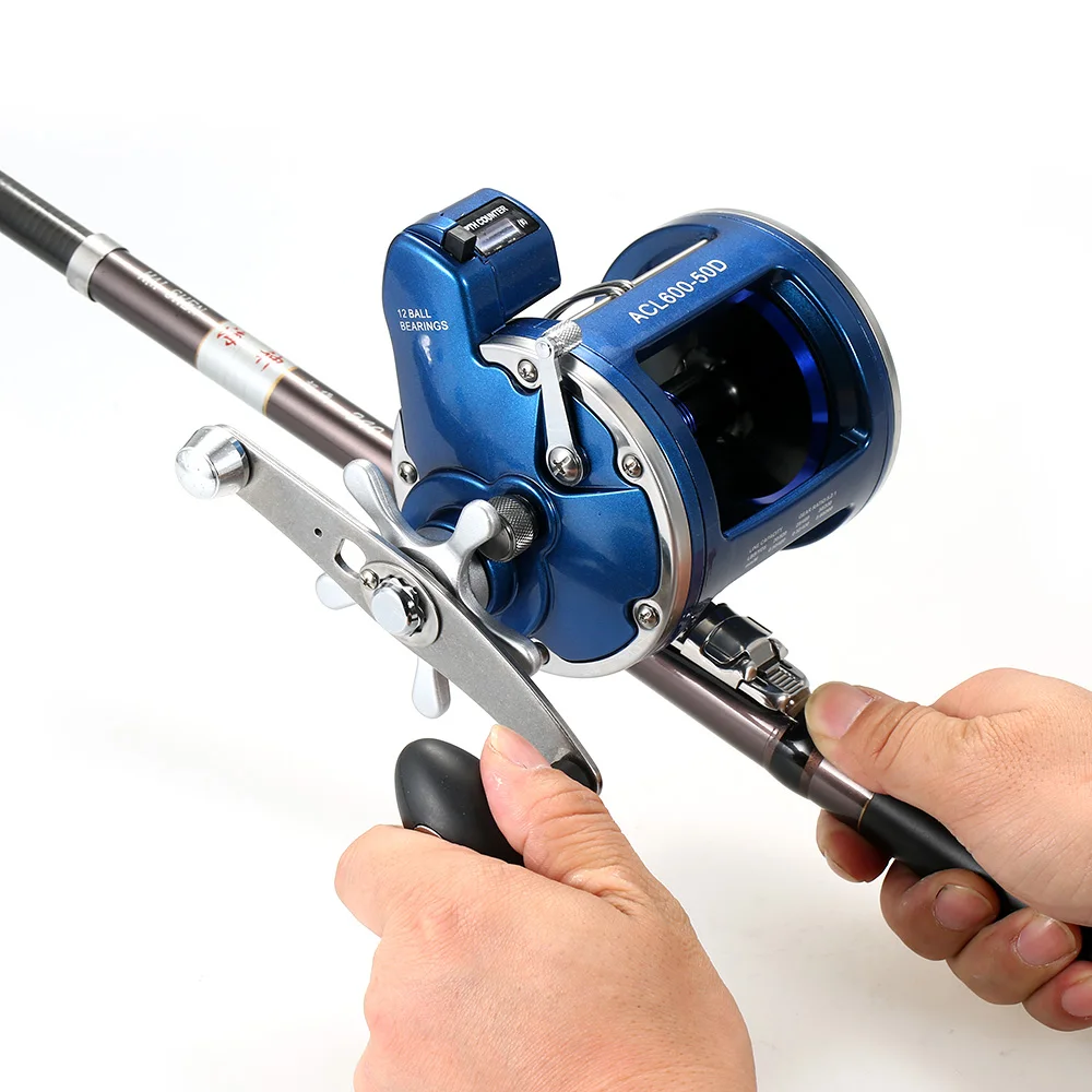 30D 50D 12 Ball Bearings Fishing Trolling Reel With Line Counter Alarm Bell Drum Reel Fishing Tools Fishing Tackle Accessories