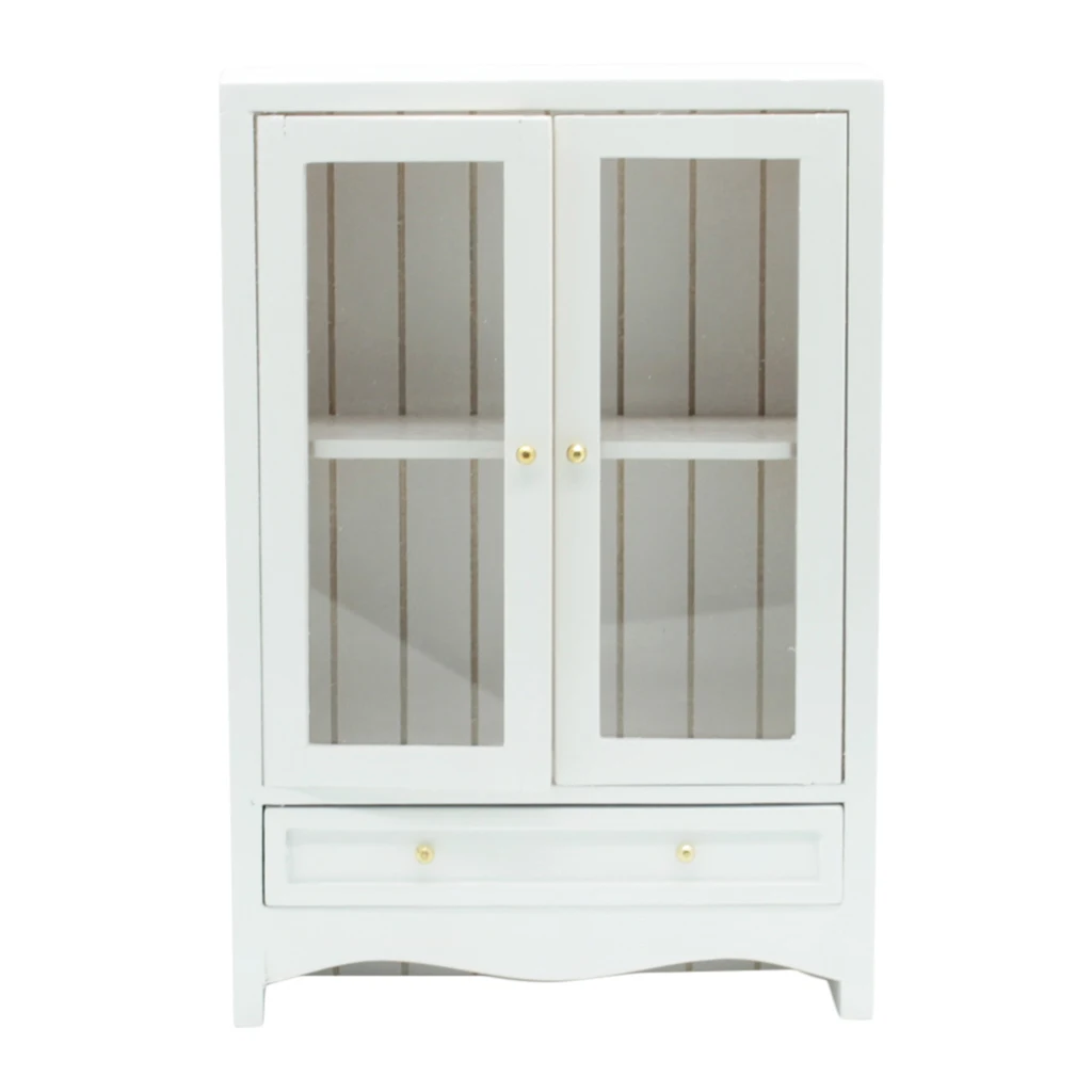 Dollhouse Furniture Mini Display Cabinet Shelf Bookcases for 1:12 Miniature Doll House Decor Accessories