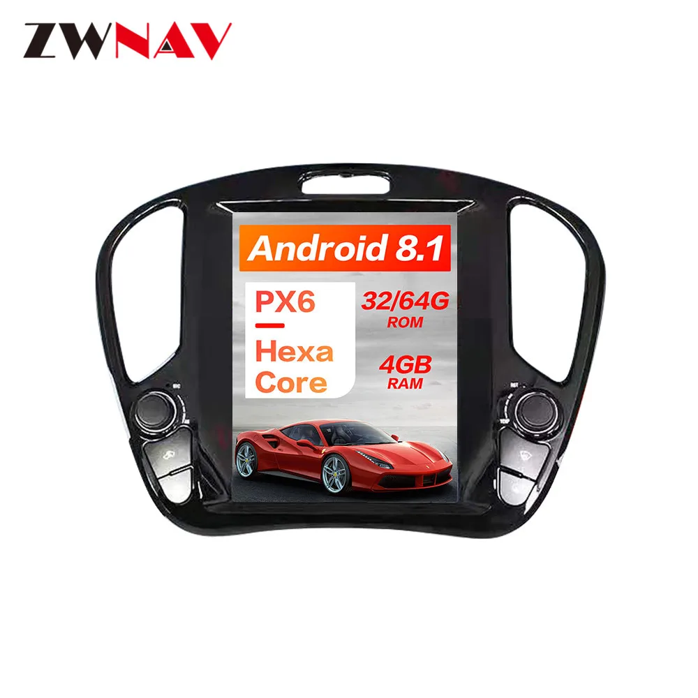Excellent Tesla style 4GB RAM Android 8.1 PX6 Car GPS Navigation For Nissan Juke 2010+Auto head unit Multimedia Player radio tape recorder 8