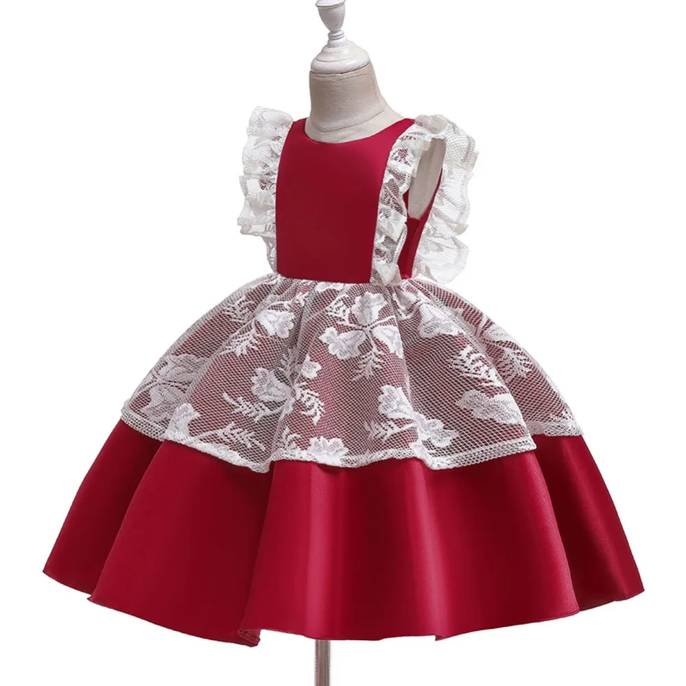 Одежда для маленьких девочек; Vestido; кружевное многослойное платье с оборками для девочек; платье-пачка для свадебной вечеринки; летние платья принцессы с открытой спиной для маленьких детей