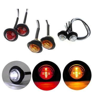 

12V-24V 4pcs Mini 3LED Round Truck Side Marker Light LED Truck Signal Light 3/4 Inch Waterproof Truck Heavy Truck Passenger Car