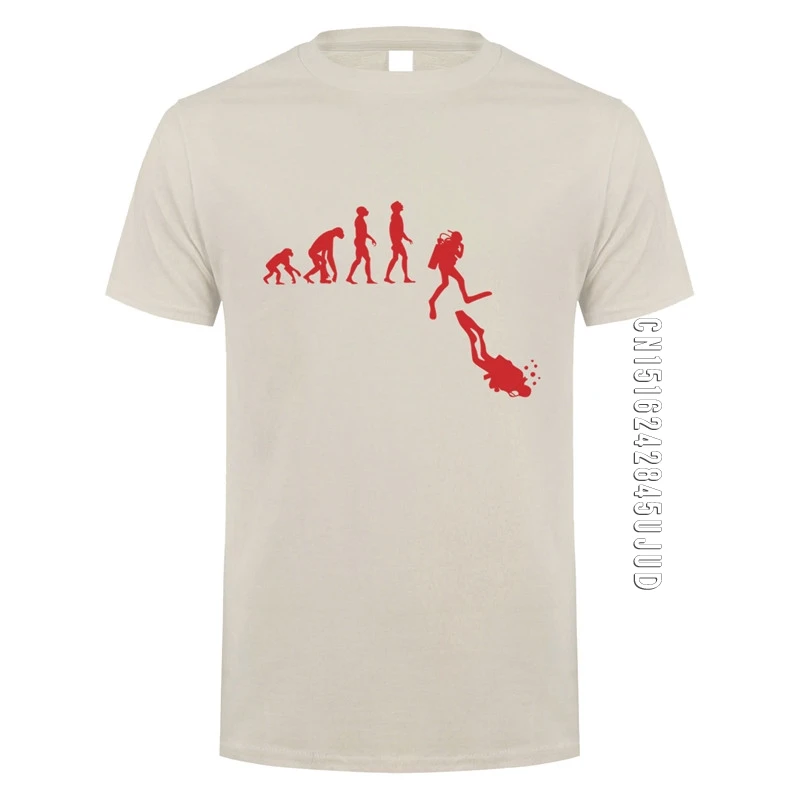 Tanio Ewolucja nurkowania T Shirt mężczyźni bawełna O Neck śmieszne sklep