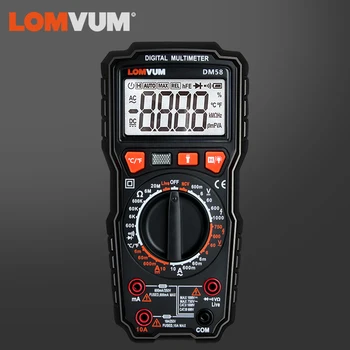 

LOMVUM NCV Digital Multimeter 5999 counts Auto Ranging AC/DC voltage Meter Current Capacitance Measuring Tester Voltage
