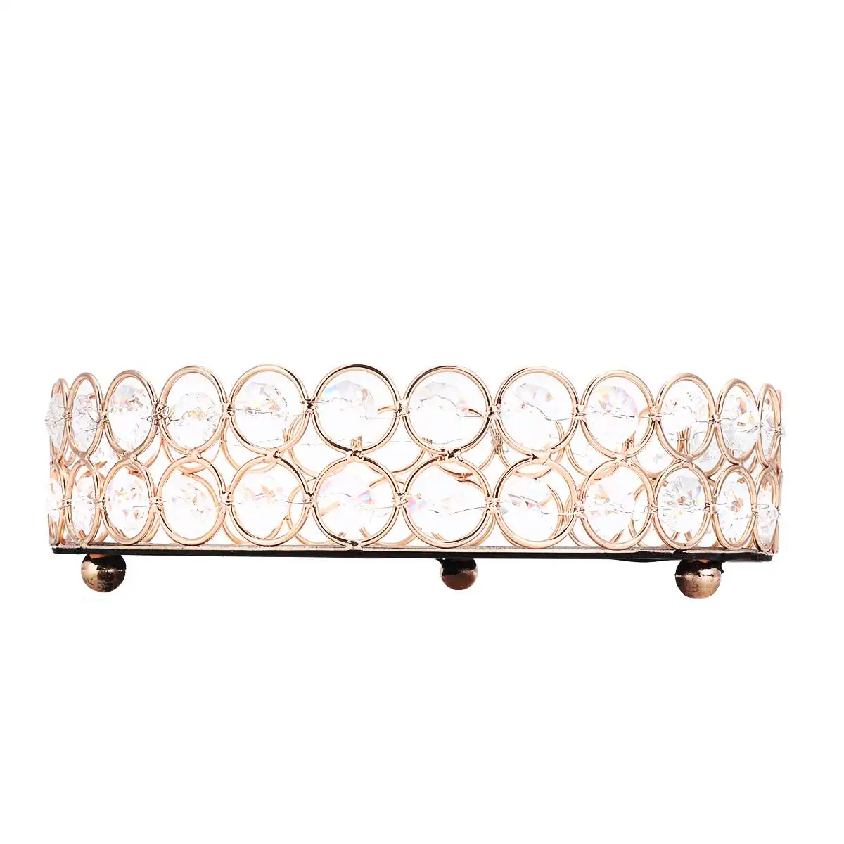 Crystal Makeup Tray Storage Baskets Box Home Organizer for Necklace Dessert Plate Tray Decorative Vanity Jewelry Serving storage box storage tray jewelry storage tray rotating storage organizer