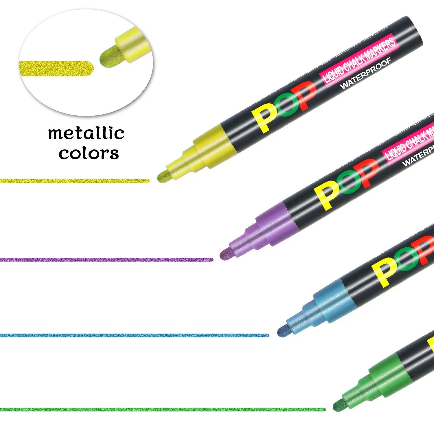 Umitive Жидкий Мел маркер Ручки Разные цвета металлик для рок живопись средняя точка металлический цвет маркеры керамическое стекло