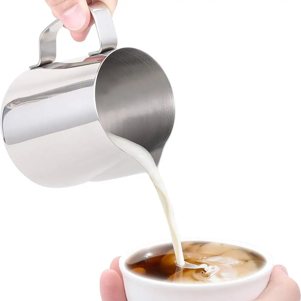 

Stainless Steel Frothing Coffee Pitcher Pull Flower Cup Espresso Cappuccino Cups Milk Pot Milk Frother Frothing Jug Latte Art