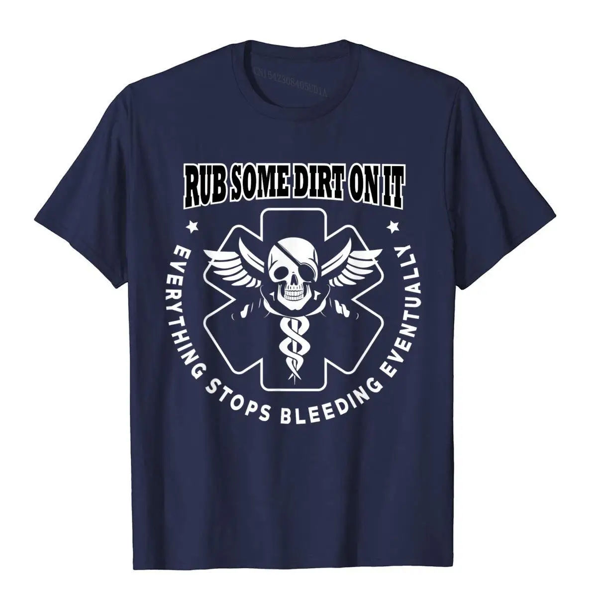 Rub Some Dirt Funny EMS EMT Ambulance Paramedic T-Shirt__B6535navy