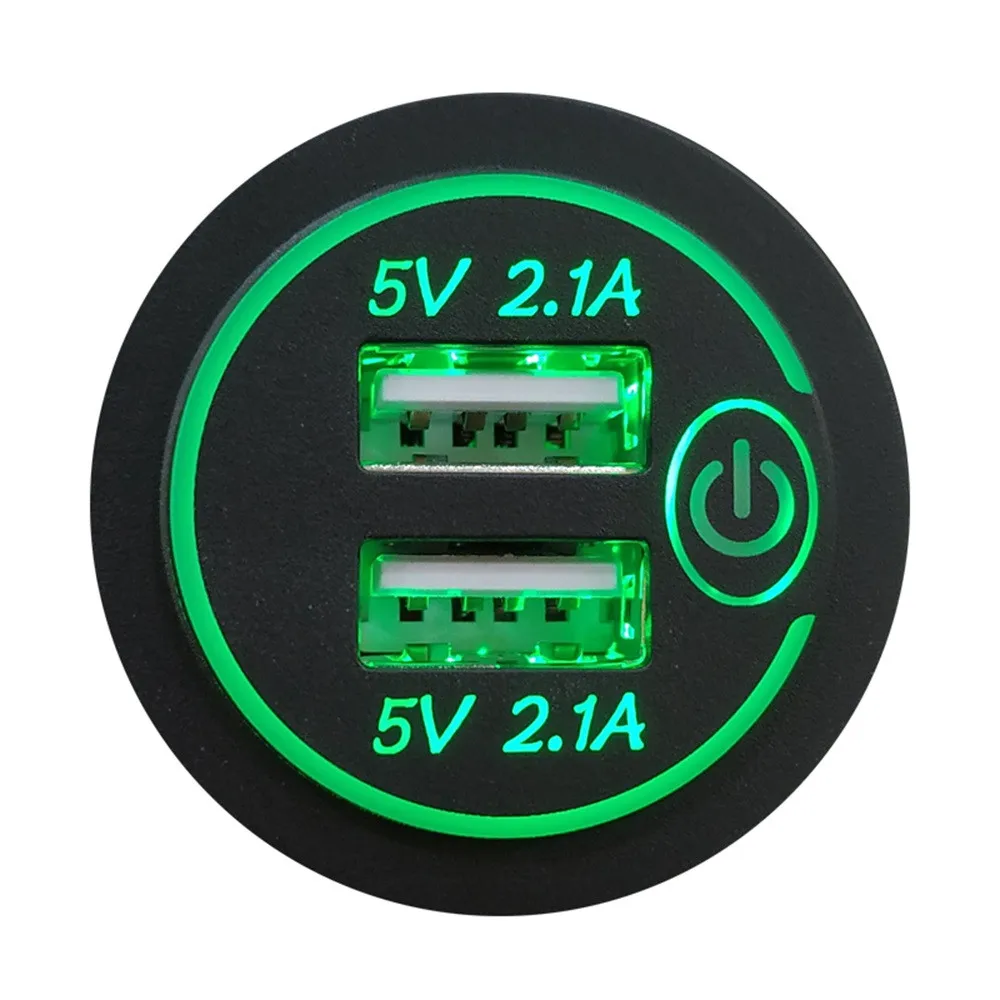 USB Автомобильное зарядное устройство с 60 см удлинитель провода 4.2A двойной зарядное устройство USB Розетка с переключателем для автомобиля мотоцикла# a731y50 - Цвет: Зеленый