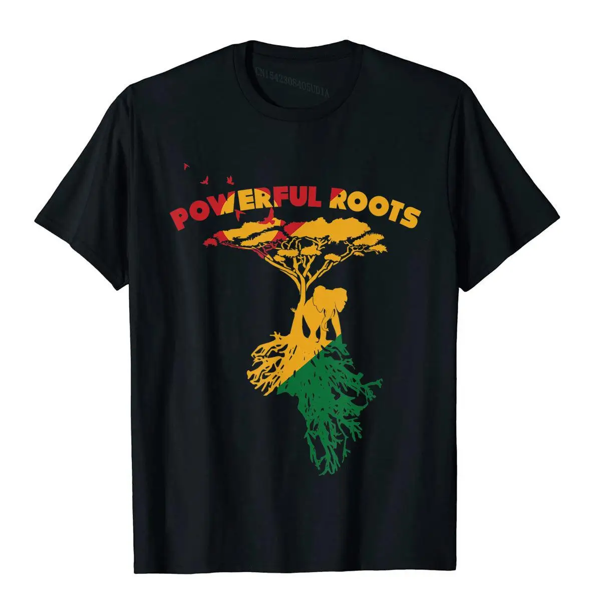 Powerful Roots Afro African American Pride Black People T-Shirt__B11145black