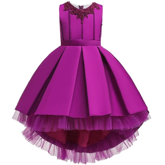 Нарядное платье для девочки;принцессы платья для девочек; новогодний костюм для девочки;пышное подружек невесты свадебное праздничное платье для девочки;карнавальные костюмы для девочек;детские платья;3, 6, 8, 12 лет - Цвет: Purple