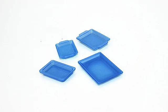 blue 1:12 кукольный домик Миниатюрный Мини поднос тарелка кукла кухонные аксессуары Игрушка для леса животных Семья коллекционный подарок - Цвет: blue