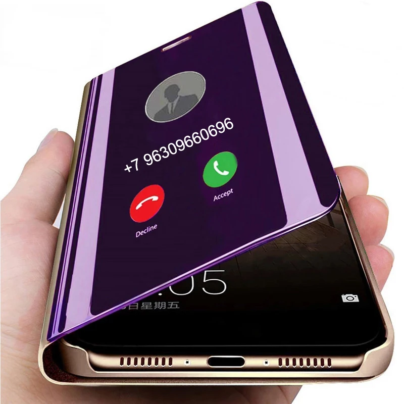 Smart Mirror Flip Phone Case For Samsung Galaxy S30 S21 S20 UItra Plus S20 FE S10 S9 S8 Plus S10 S9 S8 S7 Edge Protictive Cover