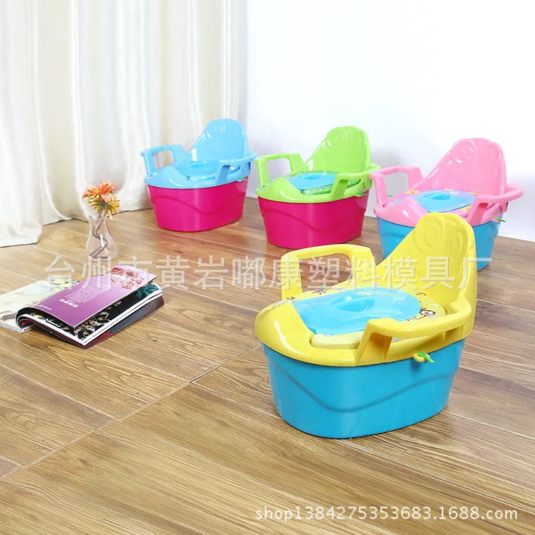

New Style Frog Modeling Thick Extra-large Comes with Padded Baby Multi-functional Pedestal Pan Infant Toilet Seat Backrest