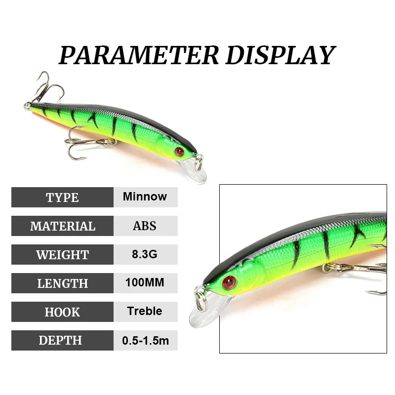 Fishing Lures 10cm 8g 3D Eyes Plastic Hard Bait Crankbait Wobblers With 10# Hooks Artificial Japan Swimbait Peche Tackle Fishing Lures 10cm 8g 3D Eyes Plastic Hard Bait Crankbait Wobblers With 10# Hooks Artificial Japan Swimbait Peche Tackle