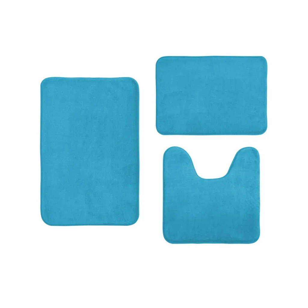 50^ 3 шт/набор нескользящий коврик водопоглощающий коврик для ванной комнаты Набор коралловых бархатных хлопковых ковриков с эффектом памяти коврик для ванной комнаты