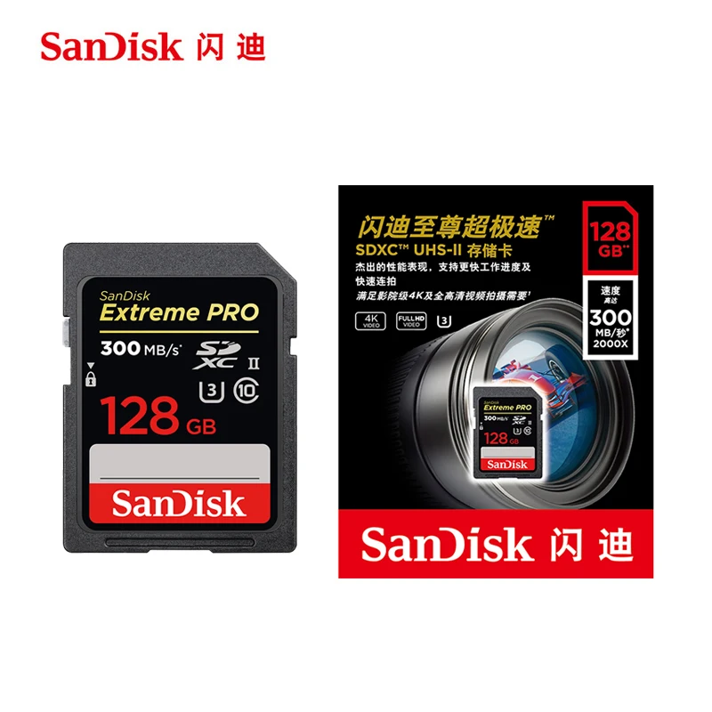 SD Карта SanDisk Extreme Pro 32 ГБ 128 64 300 МБ U3 4K класс 10 карта памяти флэш SDXC SDHC|Карты памяти| |