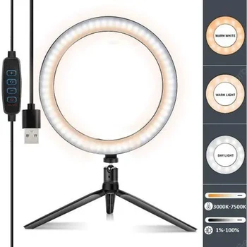 

6inch/10inch ZDM LED Selfie Ring Light Camera Dimmable with Tripod Stand and Phone Holder for Tiktok Youtube Video