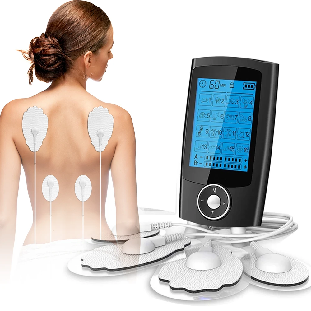 

Digital Physiotherapy TENS Machine EMS Unit 16Mode Pulse Massage Body Muscle Electroestimulador Pads Best Pain Relief Shock Wave