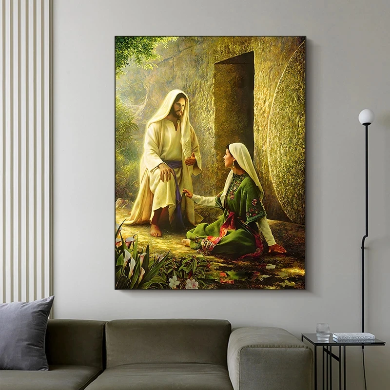 Savior Jesus Samaritan Woman Canvas Painting Christian Religious Figure  Portrait Poster And Prints Picture For Living Room Decor Painting   Calligraphy AliExpress
