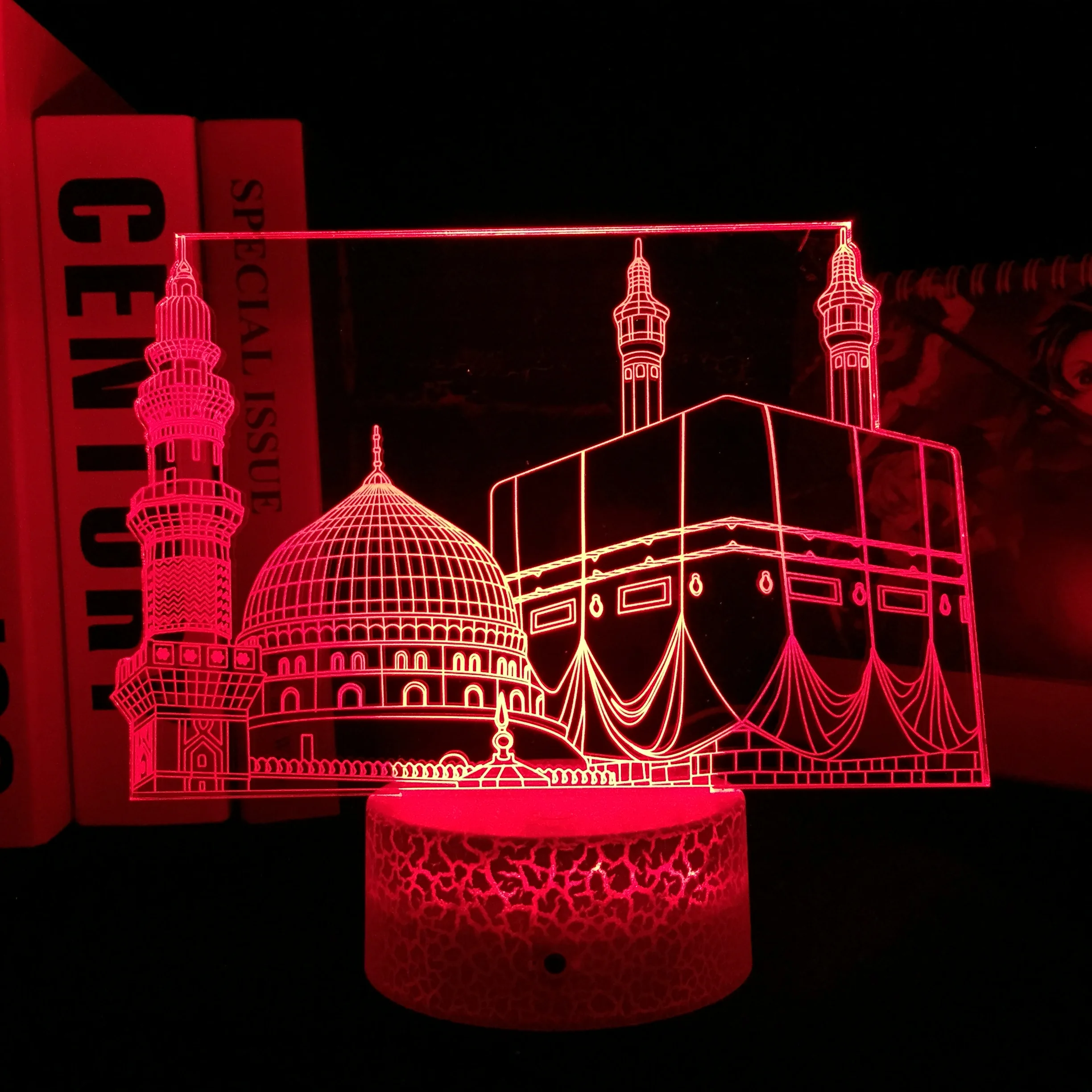 

Muslim Mosque 3D Night Lamp The Koran RGBw Colors Changing Cool Ramadan Gift Acrylic LED Night Light for Home Decor Nightlight