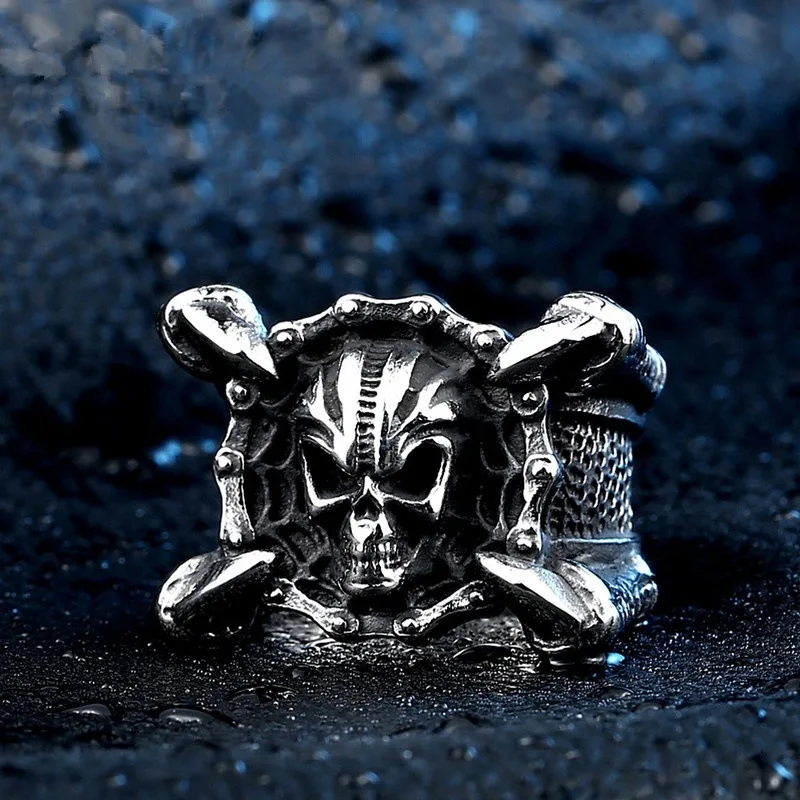 Винтаж 316L Нержавеющая сталь коготь дракона Death Skull кольца для мотоцикла вечерние