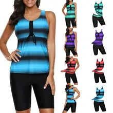 Танкини, купальник, с шортами, две части, купальник для женщин размера плюс, купальник для женщин, пляжная одежда, купальный костюм