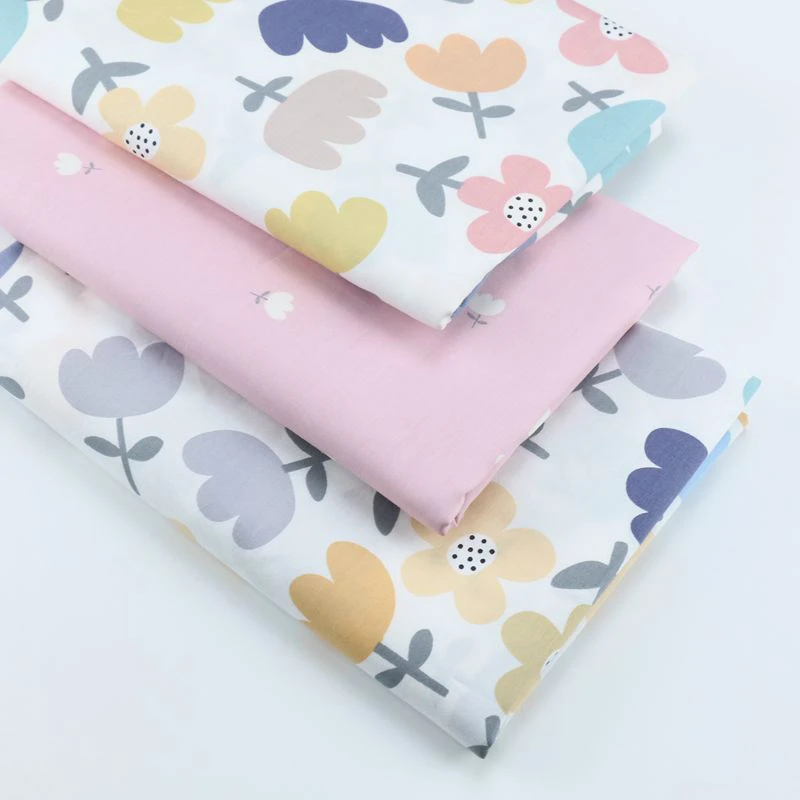 160x50cm Cartoon Cute Flower Baby Twill Cotton Bedding Fabric Diy Children's Quilt Cover Bed Sheet Pillow 100% Cloth | Дом и сад