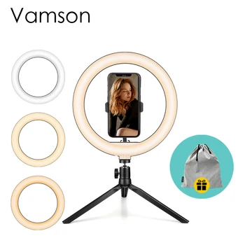 

Vamson USB Adjustable Movable Dimmable Selfie Ring Light Selfie Ring Light Lamp Makeup Light Hoops Light studio LED VLS08D