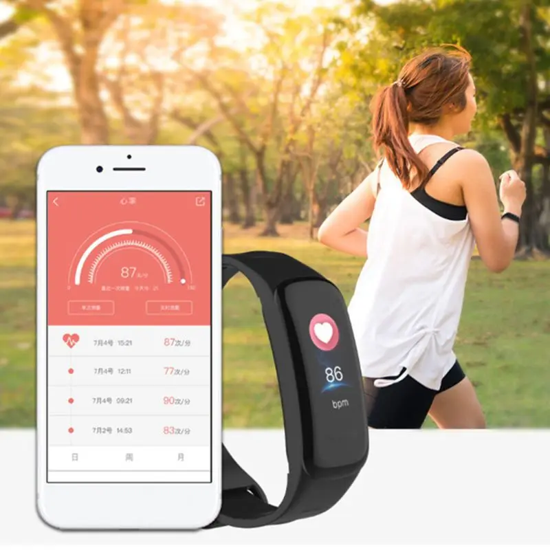 

C1 Plus Smartband Color Screen Heart Rate Monitor Fitness Tracker Wrist Band
