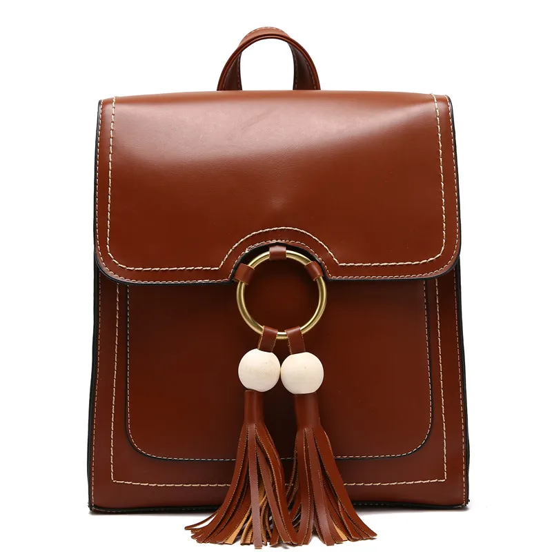 Квадратная сумка на плечо с кисточкой в стиле колледжа, японская простая Студенческая сумка, вместительный рюкзак для путешествий