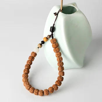 

Handmade Original Diamond Bodhi Phone Ornaments Men Phone Lanyards Buddhist Antique Anti Fall Short Lanyard phone charms