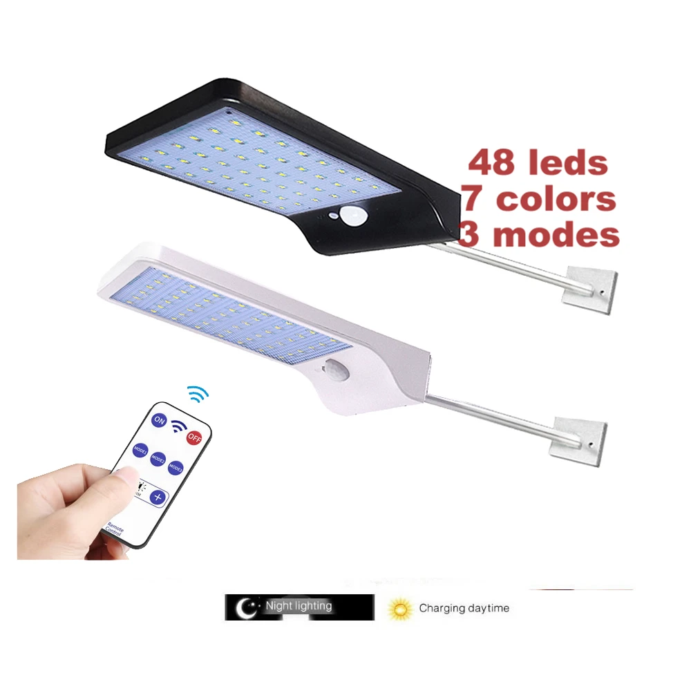 

remote 48/36 LED Human Infrared PIR Motion Sensor Street Yard Path Home Garden Security solar wall spot flood Lamp Light