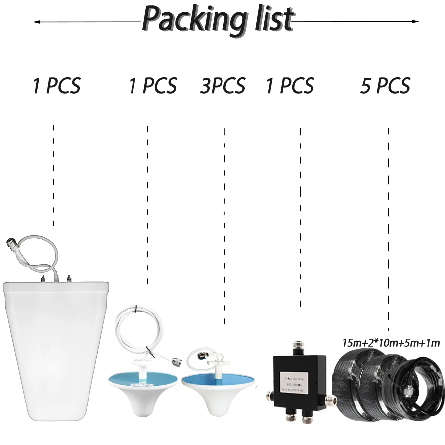 Big coverage 2g 3g 4g antenna set with 4 indoor