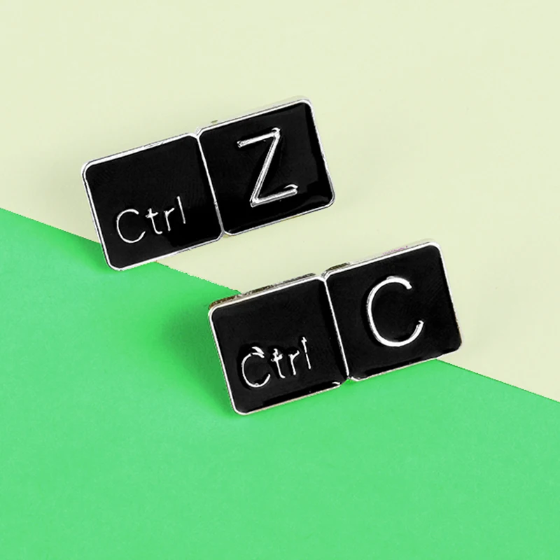Модная черная клавиатура с клавишами Ctrl C Z эмалированные булавки лацкан рюкзак