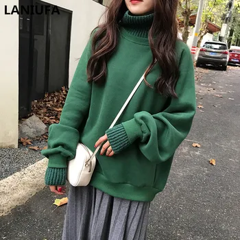 

Autumn Winter Hoodies Women Female O-Neck Long Sleeve Hooded Sweatshirt Hoodie Casual Women Sweatshirt Thicken coat mujer Y795