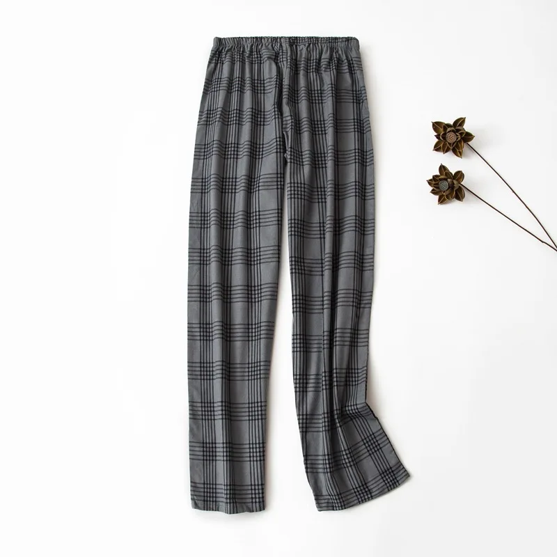 Kaguster осень зима женские хлопковые клетчатые пижамы брюки фланелевые милые домашние брюки пижамы теплые пижамы брюки для женщин